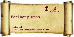 Perlberg Atos névjegykártya